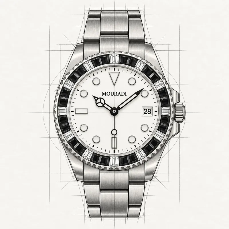Mouradi GMT, croquis technique